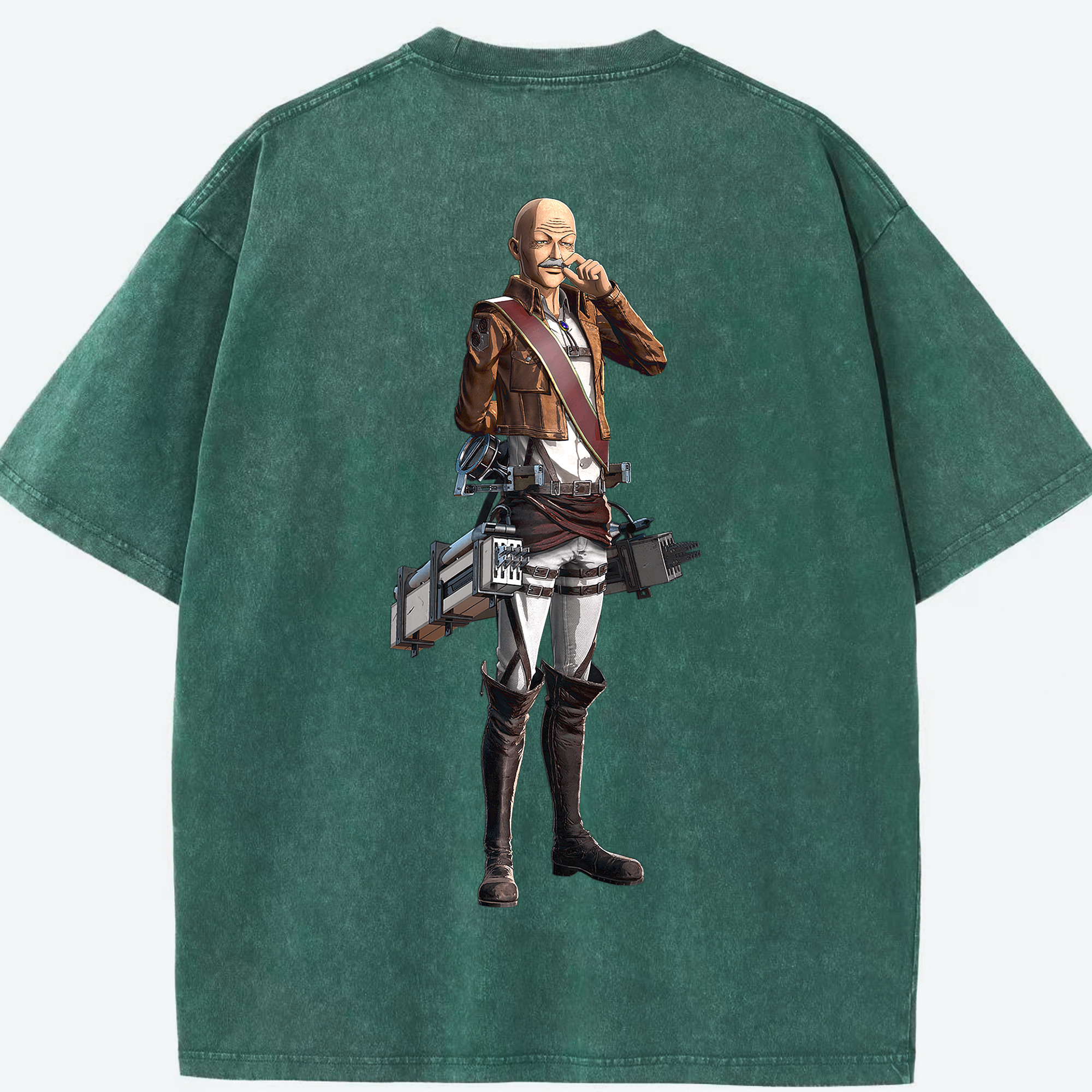 （画像用） 進撃の巨人 ドット·ピクシス Attack on Titan Dot Pixis 綿100% ヴィンテージ風 半袖Tシャツ（背面プリント）